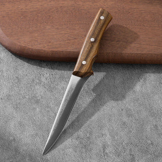 Damascus steel boning knife wooden handle cutting meat sharp handle meat kitchen knife