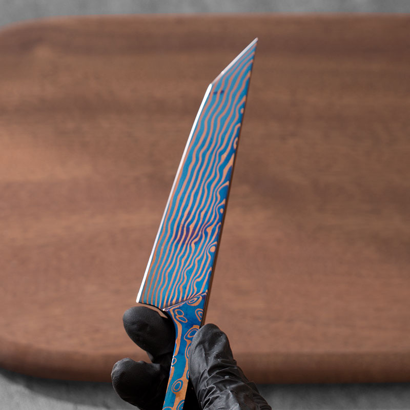 Carbon steel roasted blue Malaysian one-piece steel pointed multi-purpose knife
