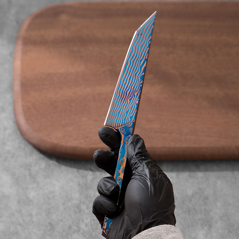 Carbon steel roasted blue Malaysian one-piece steel pointed multi-purpose knife