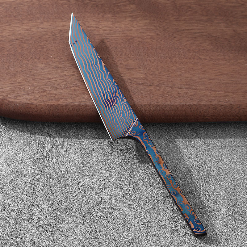 Carbon steel roasted blue Malaysian one-piece steel pointed multi-purpose knife