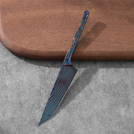 Carbon steel roasted blue Malaysian one-piece steel pointed multi-purpose knife