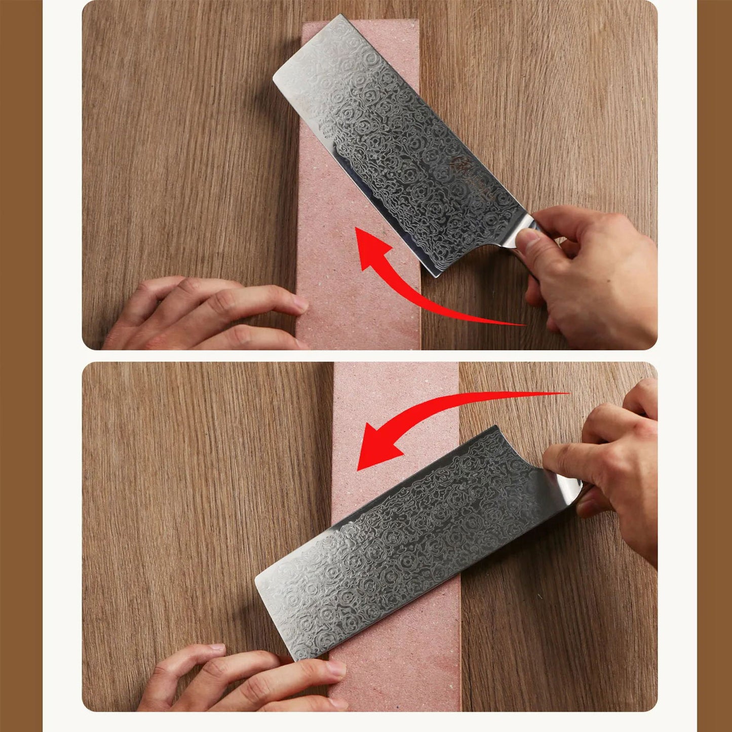 Double-sided cowhide extra-large honing board, honing cloth, beech wood, waxed leather for polishing