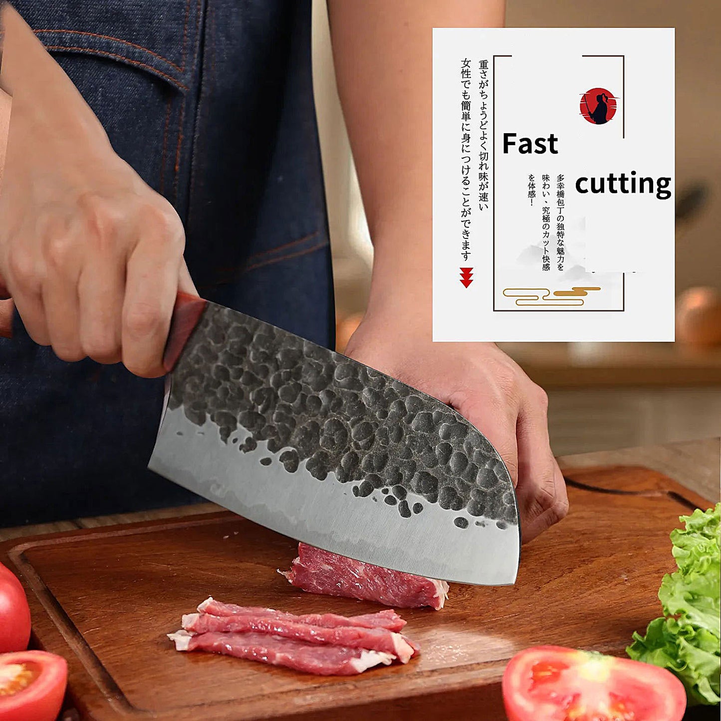 Japanese Forged Cleaver Slicer Special Powder Steel Sanmai Technique Rosewood Handle Deba Nakiri Boneless Fish Meat 2mm Thinkness