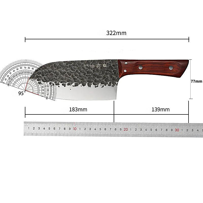 Japanese Forged Cleaver Slicer Special Powder Steel Sanmai Technique Rosewood Handle Deba Nakiri Boneless Fish Meat 2mm Thinkness