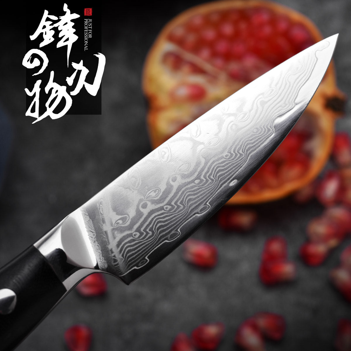 V10 Damascus stainless steel G10 handle fruit knife peel knife sharp