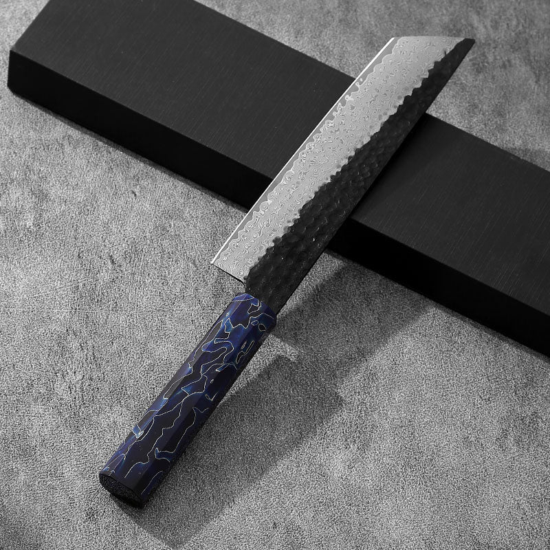 Handmade custom VG10 Damascus kirito Japanese sashimi knife Colorful metal polymer composite handle